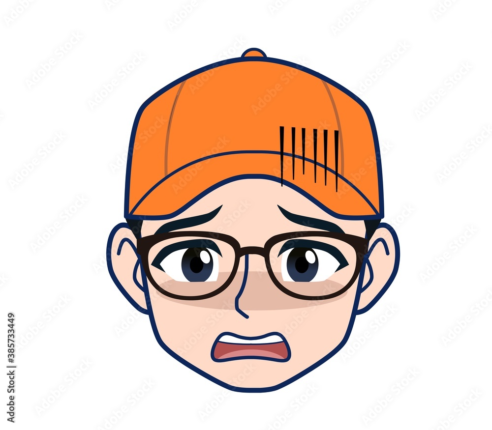 Young man in orange work clothes Young man in orange work clothes