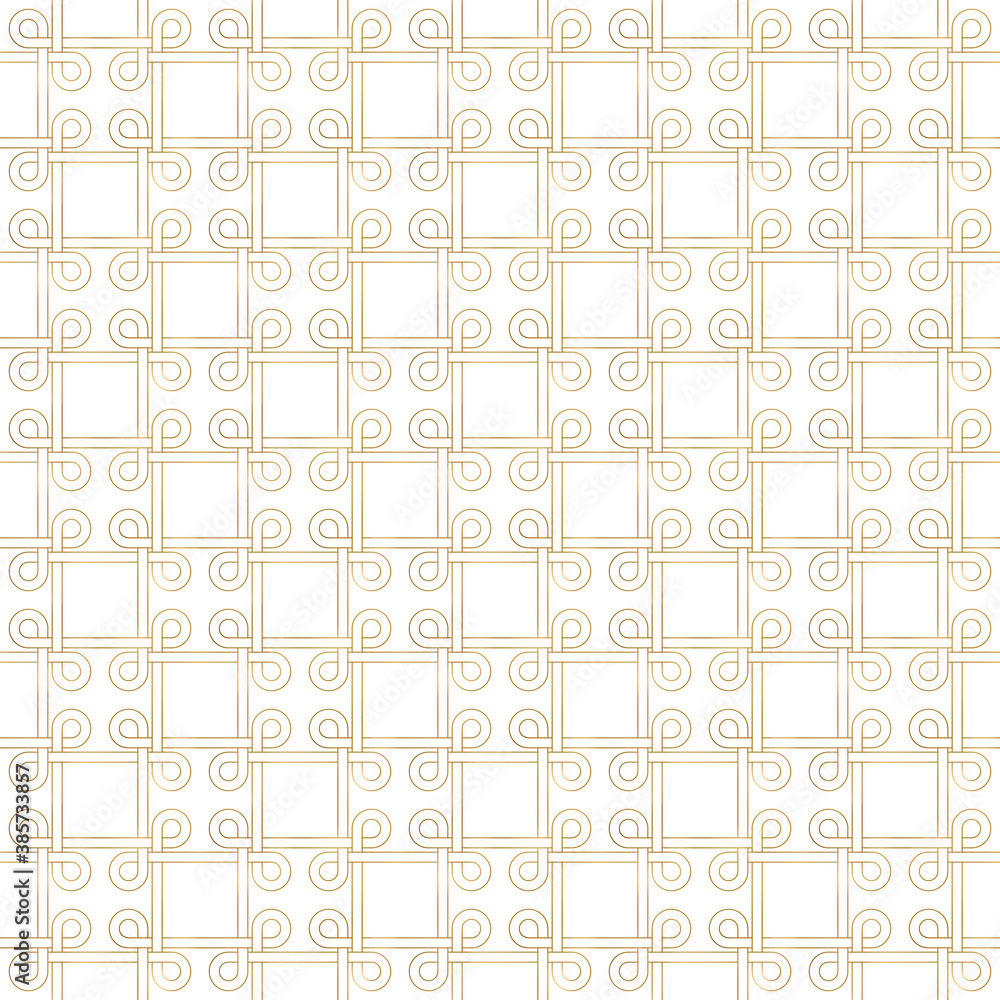 Seamless pattern of golden abstract lines
