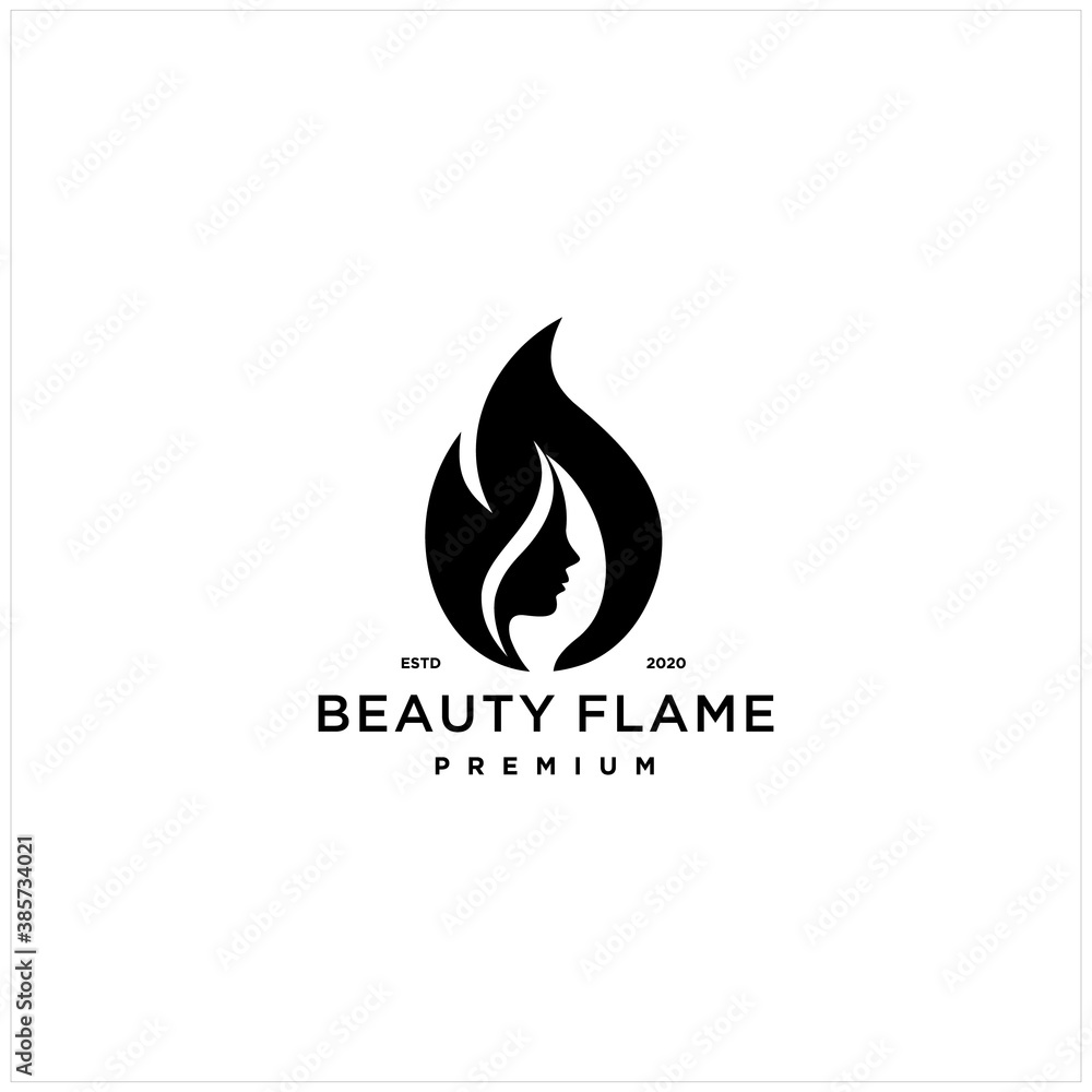 Beauty Ladies Fire Flame Logo Vector Icon Template Illustration Beauty Ladies Fire Flame Logo Vector Icon Template Illustration