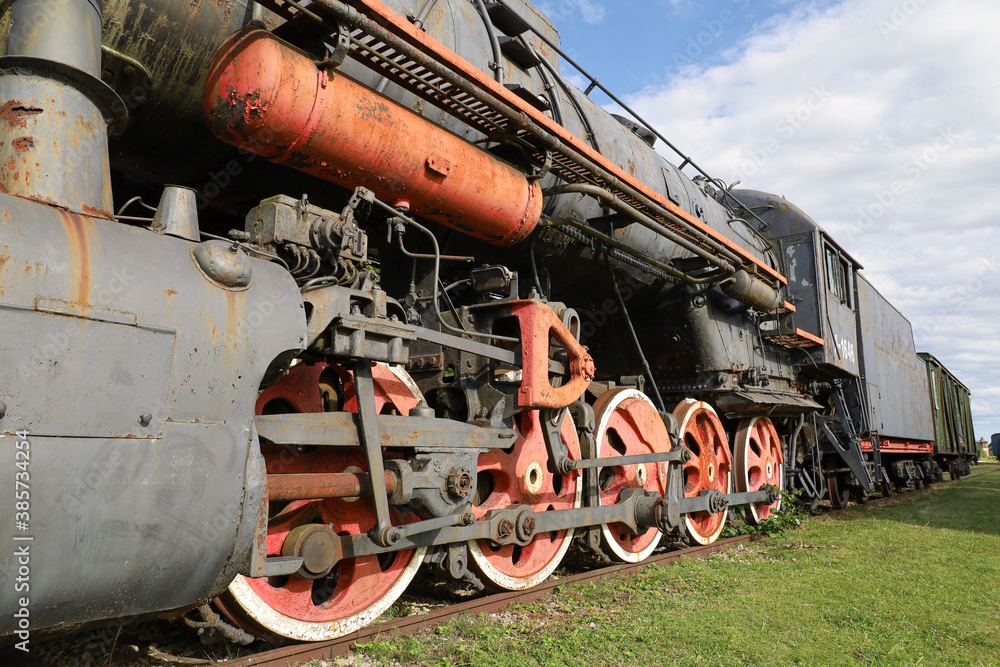 An old locomotive of a steam train in Estonia An old locomotive of a steam train in Estonia