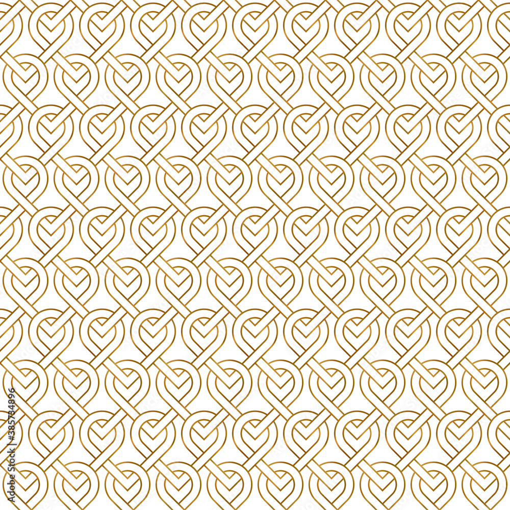 Golden seamless pattern with oriental delicate ornament.