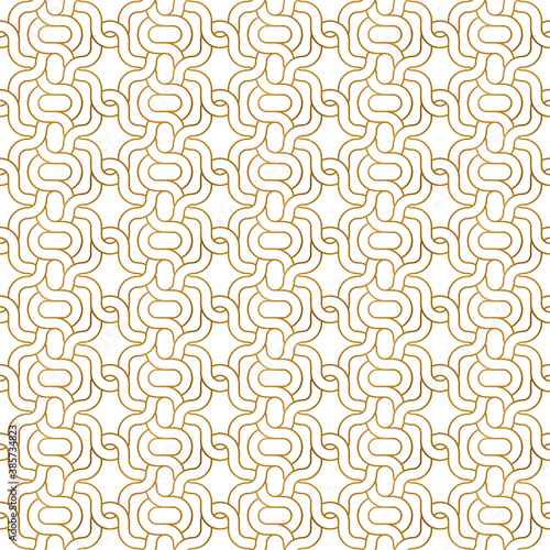 Golden seamless pattern with oriental delicate ornament.