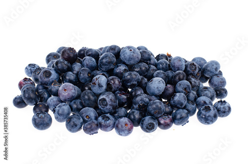 Bunch of garden sweet ripe blueberries isolated on white background