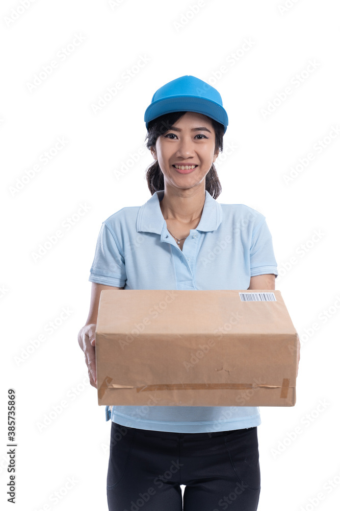 female uber rider or driver delivering package to customer female uber rider or driver delivering package to customer