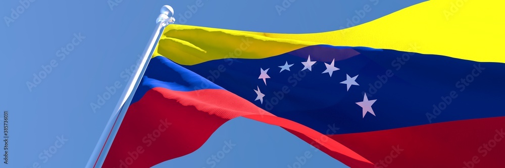 3D rendering of the national flag of Venezuela waving in the wind 3D rendering of the national flag of Venezuela waving in the wind