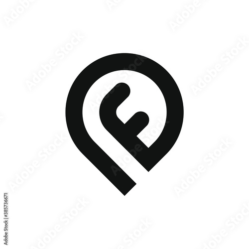 Letter f location logo icon vector