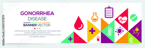 Creative (Gonorrhea) disease Banner Word with Icons ,Vector illustration.	