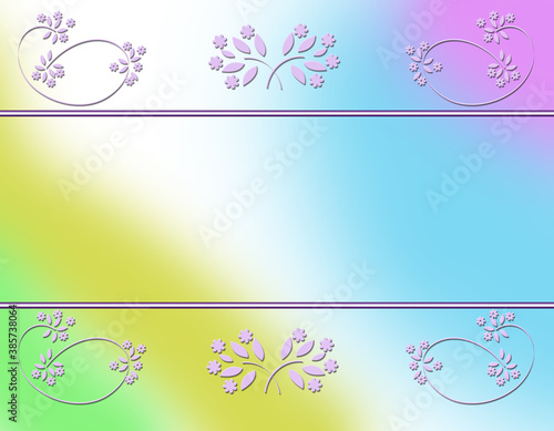 Regenbogen farbiger Hintergrund mit Floral Muster, Illustration