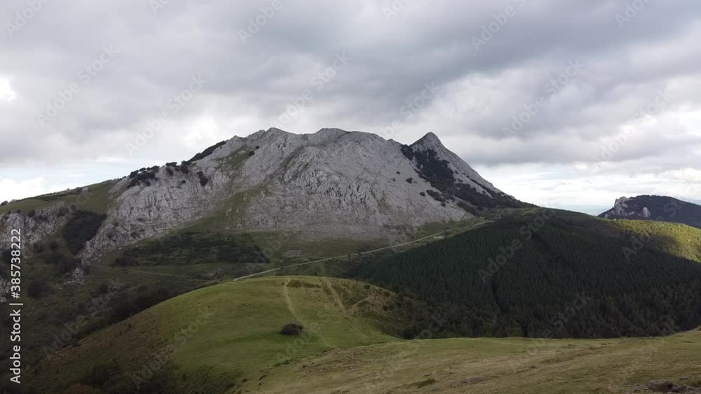 drone aerial shots of Urkiola Natural Park in basque country, spain drone aerial shots of Urkiola Natural Park in basque country, spain