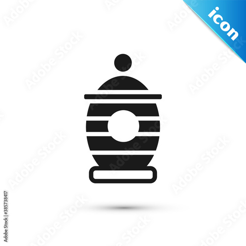 Grey Funeral urn icon isolated on white background. Cremation and burial containers, columbarium vases, jars and pots with ashes. Vector.