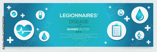 Creative (Legionnaires') disease Banner Word with Icons ,Vector illustration.	