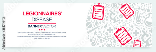 Creative (Legionnaires') disease Banner Word with Icons ,Vector illustration.	