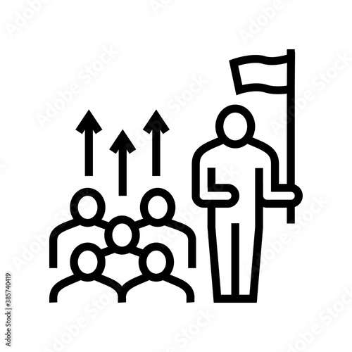 leadership team line icon vector. leadership team sign. isolated contour symbol black illustration