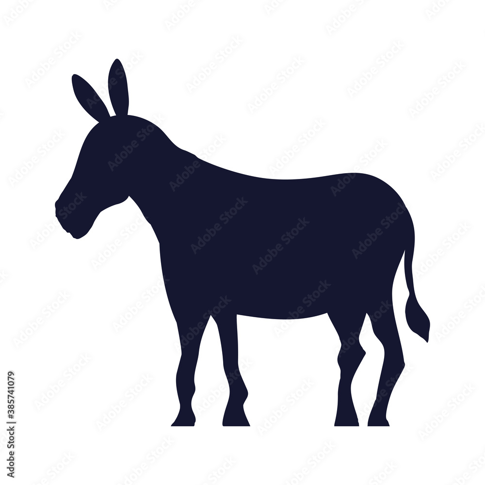 donkey silhouette icon design, Animal zoo life nature and character theme Vector illustration