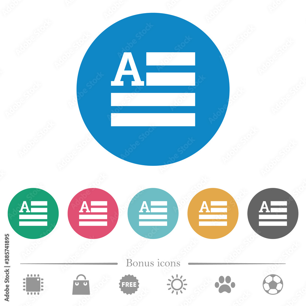 Text initials flat round icons