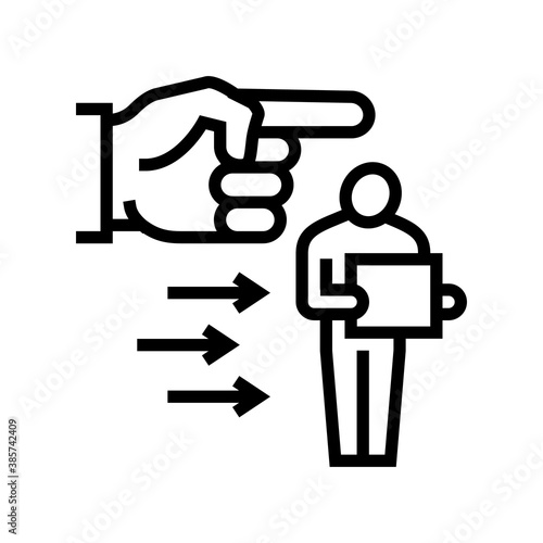 fired worker line icon vector. fired worker sign. isolated contour symbol black illustration photo