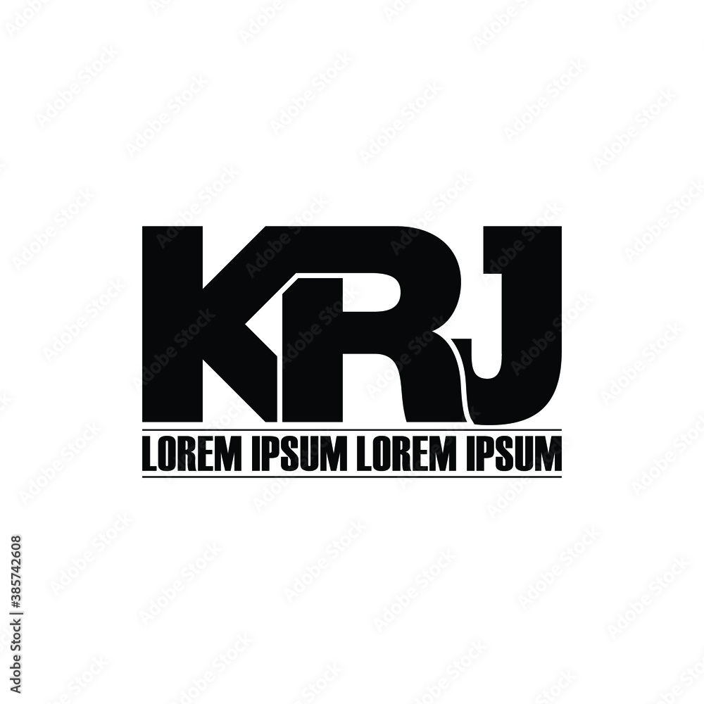 KRJ letter monogram logo design vector