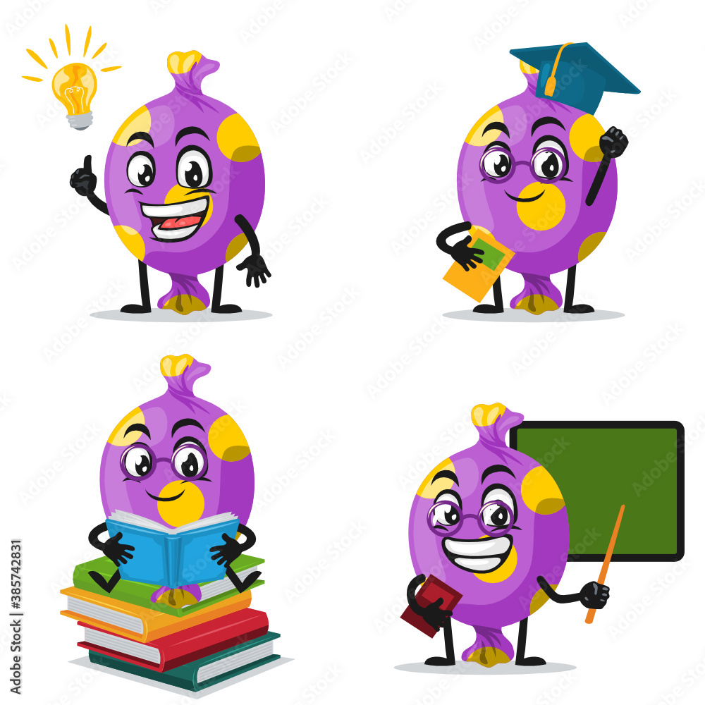 vector illustration of candy mascot or character