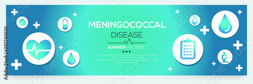 Creative (Meningococcal) disease Banner Word with Icons ,Vector illustration.	