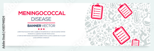 Creative (Meningococcal) disease Banner Word with Icons ,Vector illustration.	