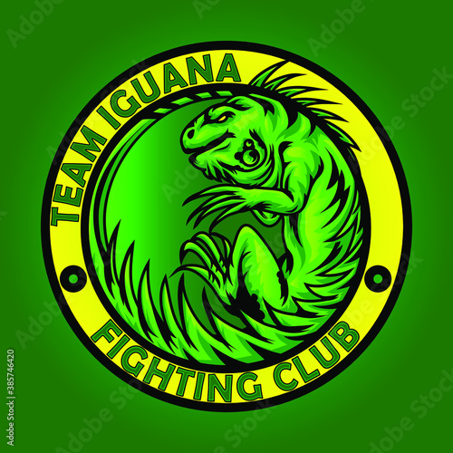 iguana mascot logo design vector with modern illustration concept style for badge, emblem and tshirt printing. angry iguana illustration for sport fighting team.