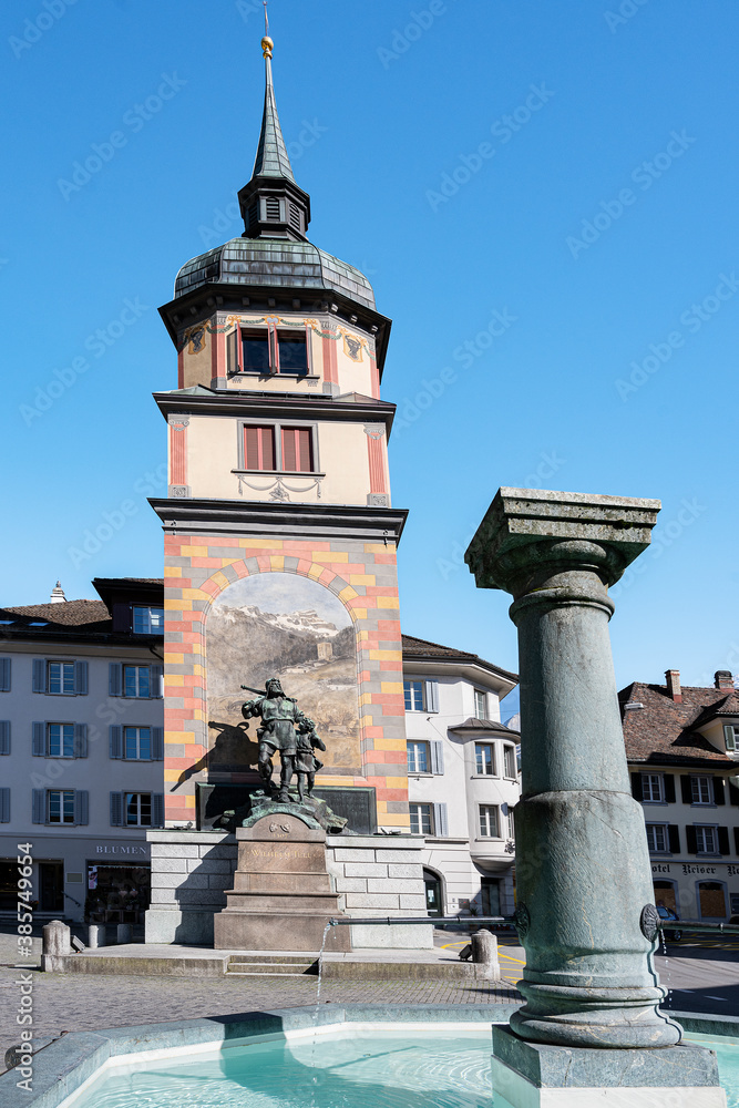 Telldenkmal, Altdorf, Kanton Uri, Schweiz
