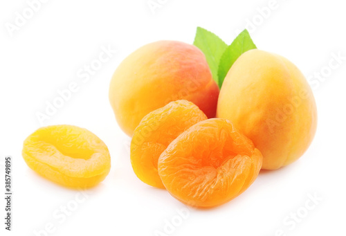 Sweet apricots fruits with dried apricots