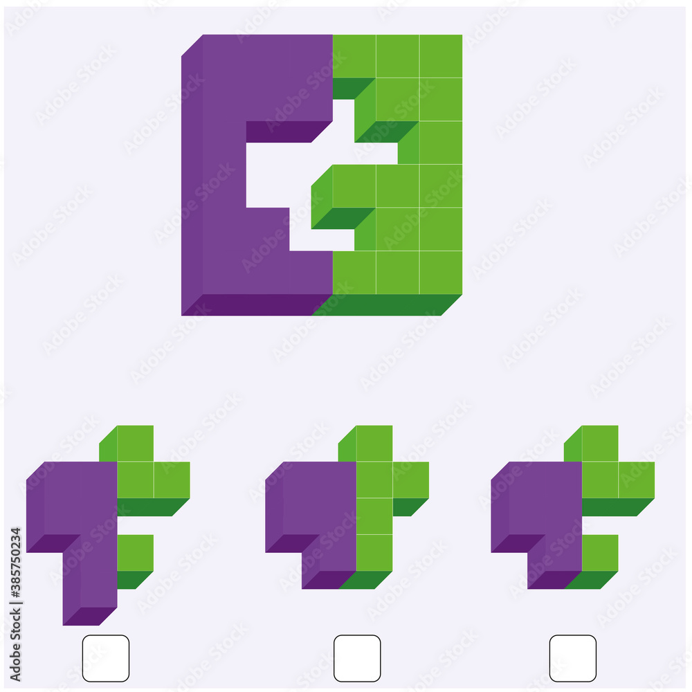 Obraz premium Intelligence question - cube completion test iq test - Vector