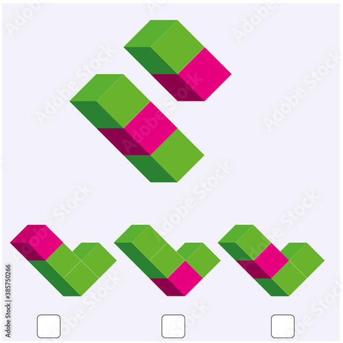 Intelligence question - cube completion test iq test - Vector
