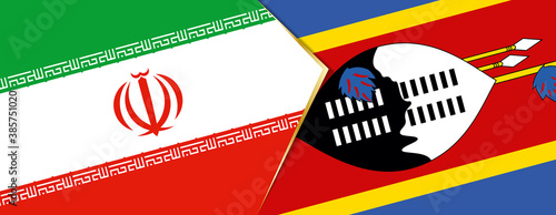 Iran and Swaziland flags, two vector flags.
