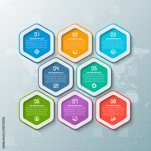 Abstract 3D Paper Infographics. Business template .Vector illustration