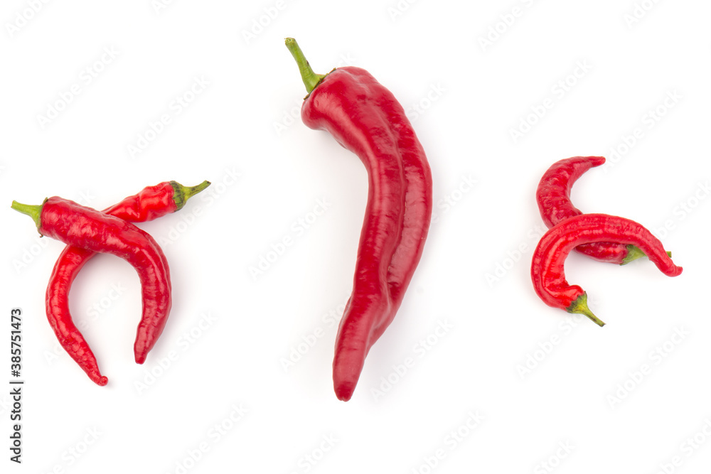 Red hot chili pepper isolated on white background. Close-up Red hot chili pepper isolated on white background. Close-up