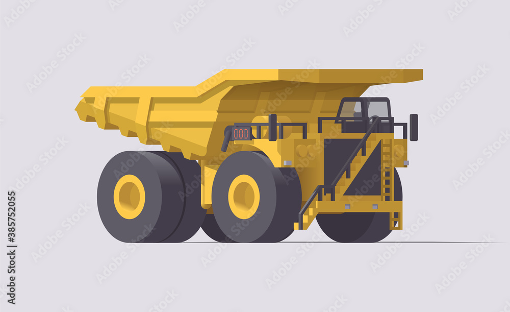 Obraz premium Vector dumper. Dump track on light background