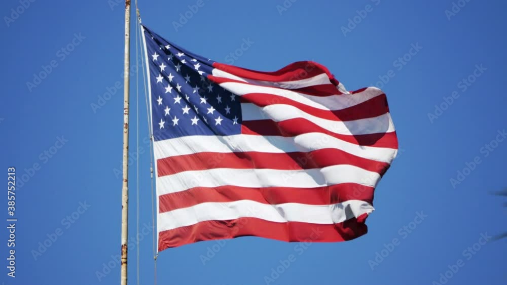 United States flag waving in the wind in 4K United States flag waving in the wind in 4K