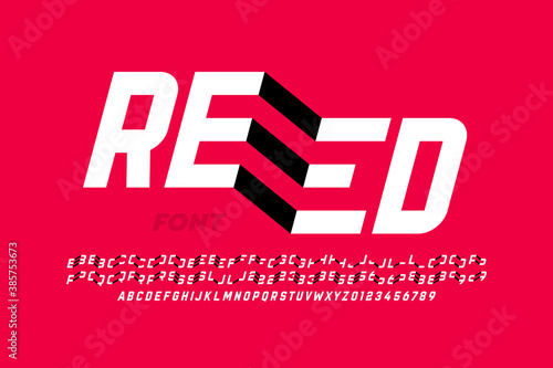 Modern font design with some alternate letters, alphabet and numerals vector illustration