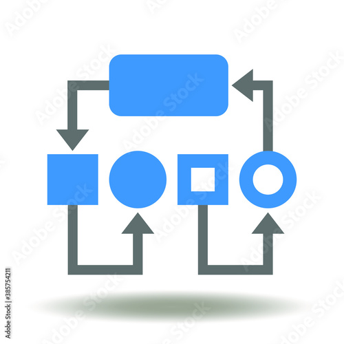 Workflow Flowchart Icon Vector. Operation process algorithm sign. Structural scheme strategy plan management symbol. Business agile development structure illustration.