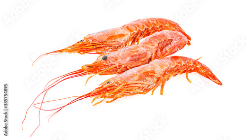 langoustines argentine frozen isolated on white background. Photo