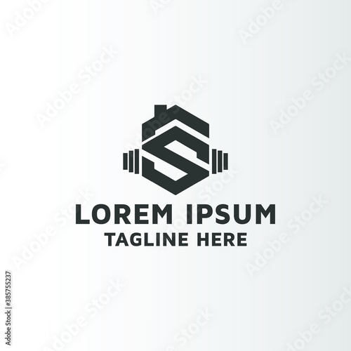 Letter S image, real estate and physical fitness vector logo design idea