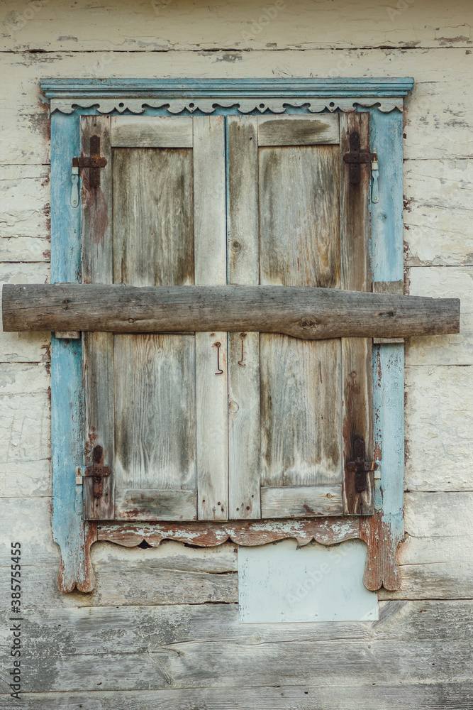 The decoration of the window. Old Ukrainian house The decoration of the window. Old Ukrainian house