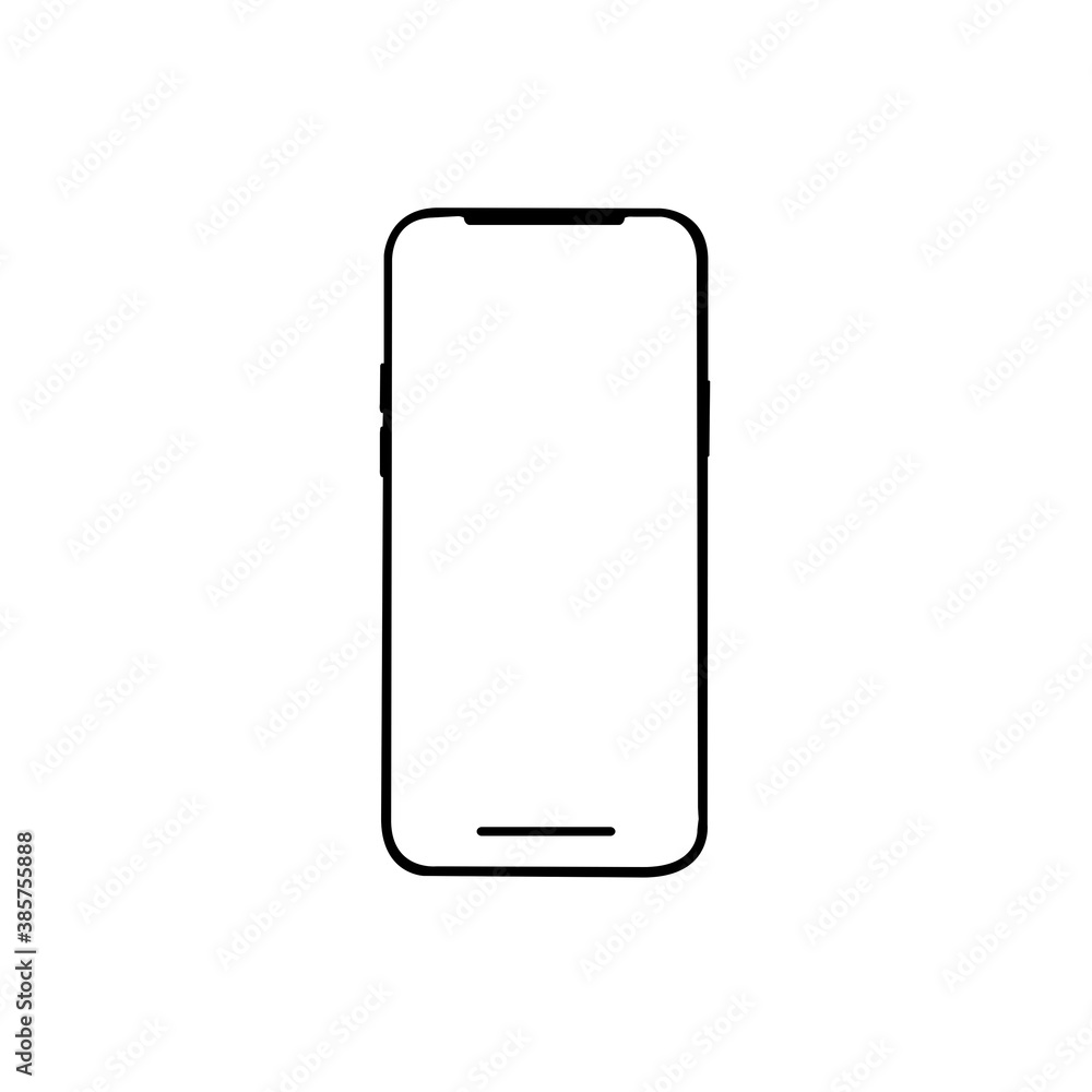 phone front isolated on white background phone front isolated on white background