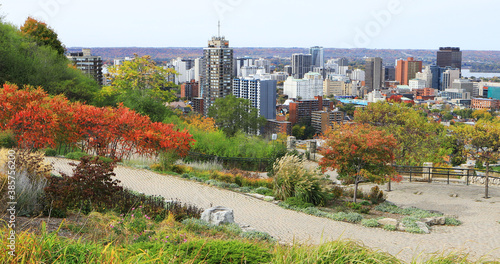 Beautiful scene of Hamilton, Canada in autumn photo