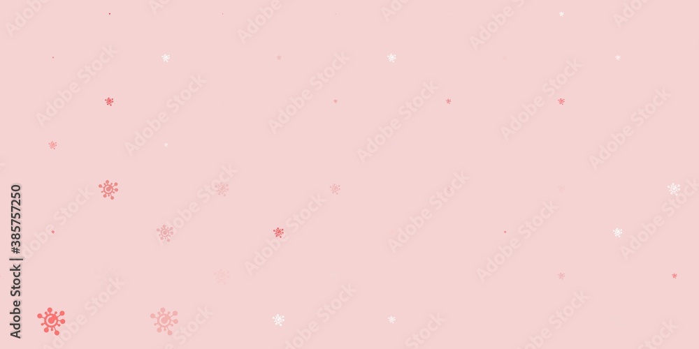 Light Red vector backdrop with virus symbols. Light Red vector backdrop with virus symbols.