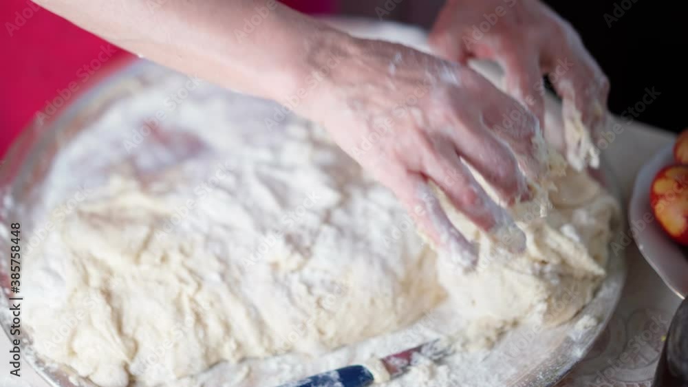 Making flour dough, for baking Making flour dough, for baking