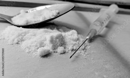 syringe in the snow