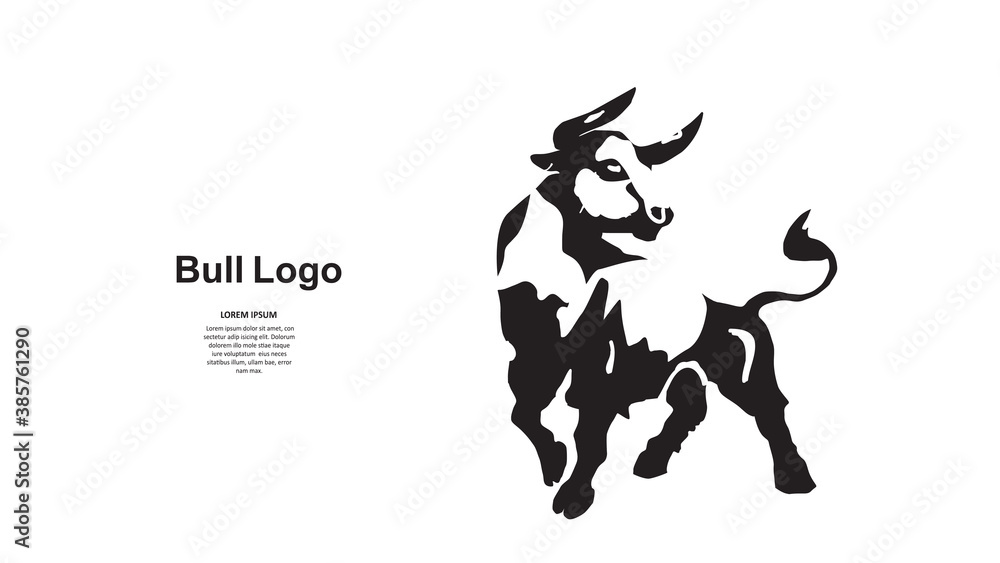 Fototapeta premium Vector illustration of a bull head. Logo, sign, design, year of the bull. EPS 10.