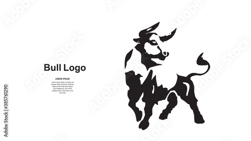 Vector illustration of a bull head. Logo, sign, design, year of the bull. EPS 10.