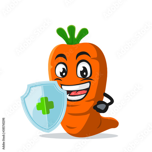 vector illustration of carrot mascot or character