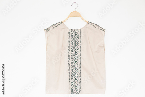 Natural blouse on white background.minimal style.