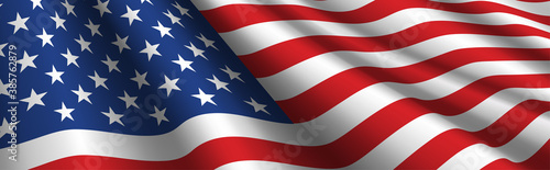 United States Flag Vector Closeup Illustration	
