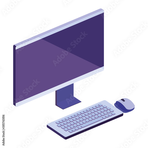 computer 3d design, Digital technology communication theme Vector illustration